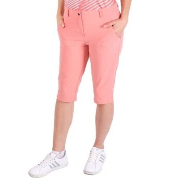 New Nivo Coral Pink Mandi Women’s Bermuda Long Golf Shorts Size 16 bin 4H - Picture 1 of 3